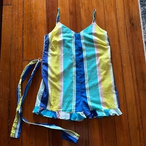 Amanda Uprichard Striped Hal Romper